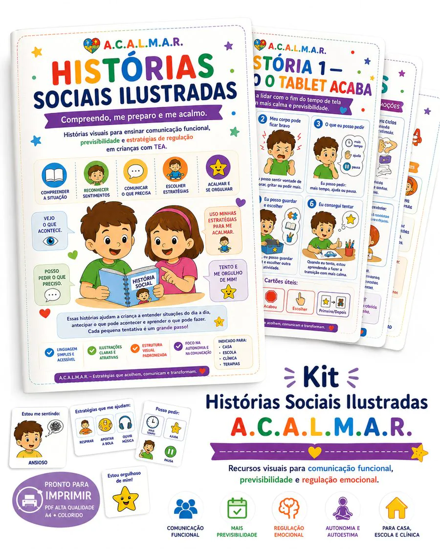 Kit de histórias sociais ilustradas