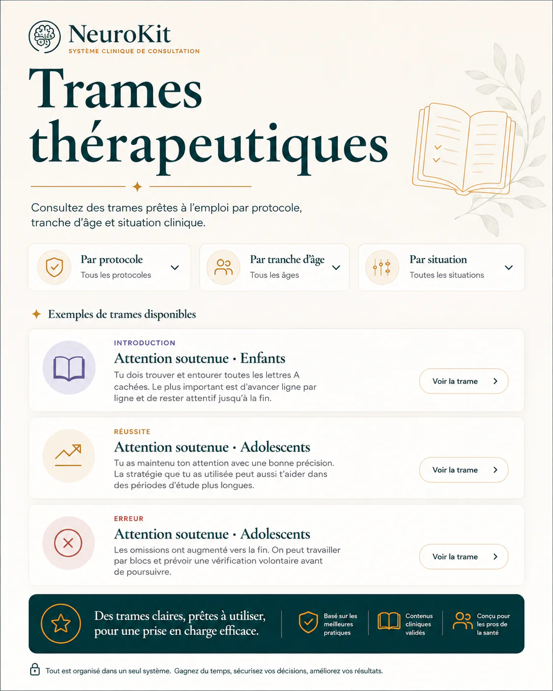 Trames thérapeutiques