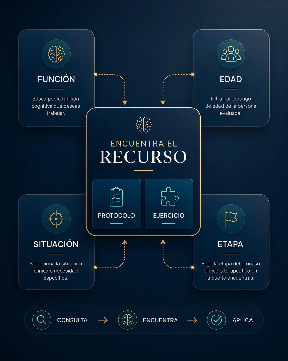 Cuatro caminos de consulta: función, edad, situación y etapa