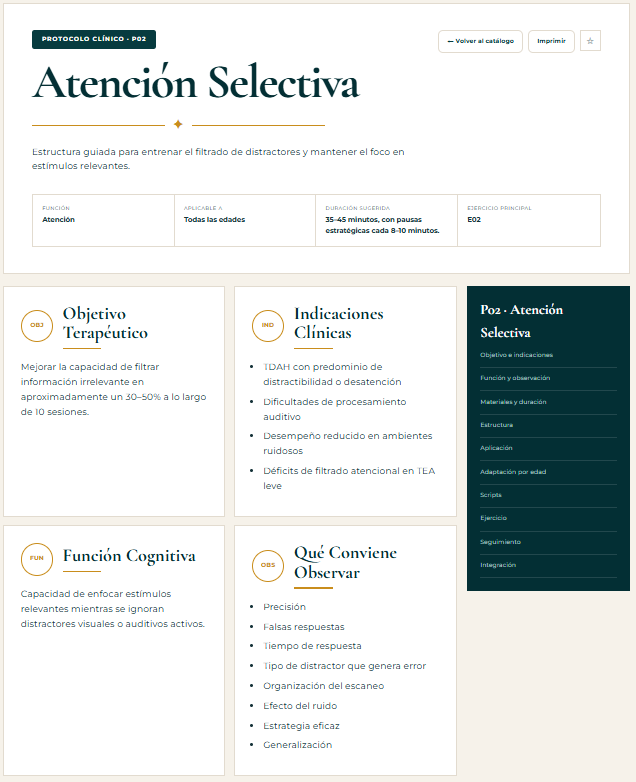 Vista interna de los protocolos