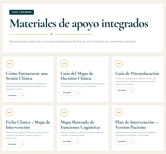 Fichas, Guiones y Criterios Clínicos